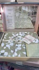 İYİ GECELER İSTANBUL NEVRESİM TAKIMI ÇİFT KİŞİLİK FLOWERY-YEŞİL - Görsel 2