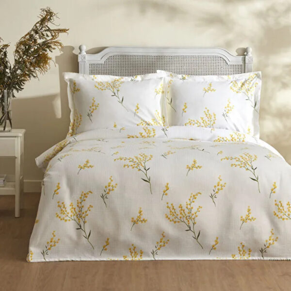 KARACA HOME PİKE TAKIMI ÇİFT KİŞİLİK LORETTA-SARI %100 PAMUK
