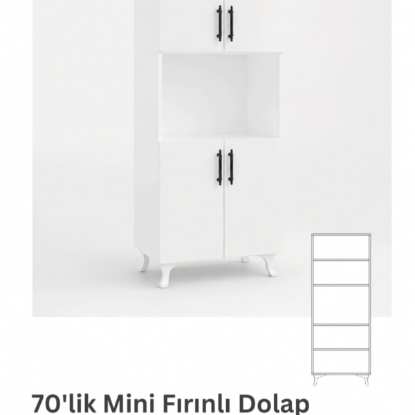 Arvore De Sangue Mini Fırınlı 70cm Mutfak Dolabı
