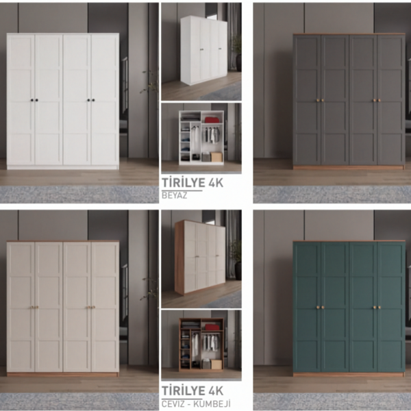 Arvore De Sangue 4 kapılı %100 MDF Dolap